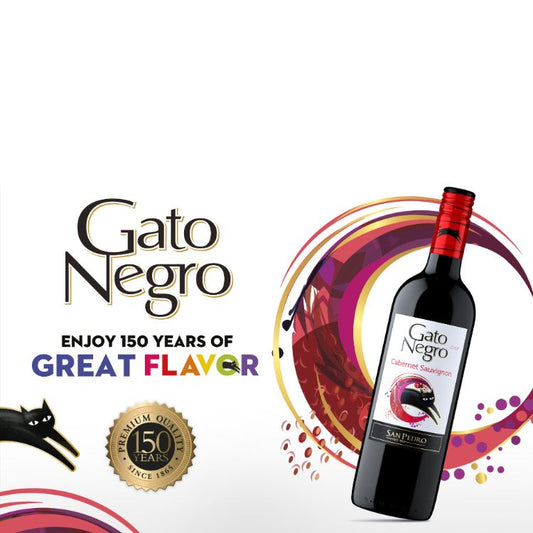 playful visual concept for Gato Negro Red Wine Cabernet Sauvignon