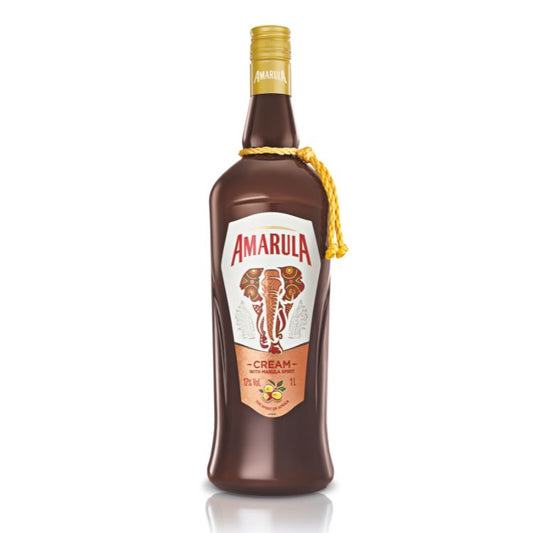 Amarula cream bottle on a white background