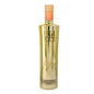Gold bottle with a beige cap on a white background