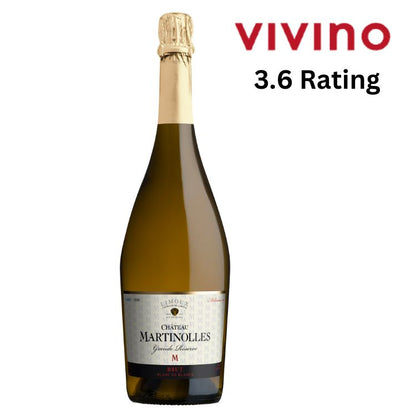 Wine bottle with 'Vivino' rating displayed on a white background
