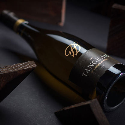 Durbanville Hills The Tangram Bordeaux Blend 2018 in dark ambience background
