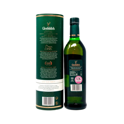 Glenfiddich bottle and packaging on a white background