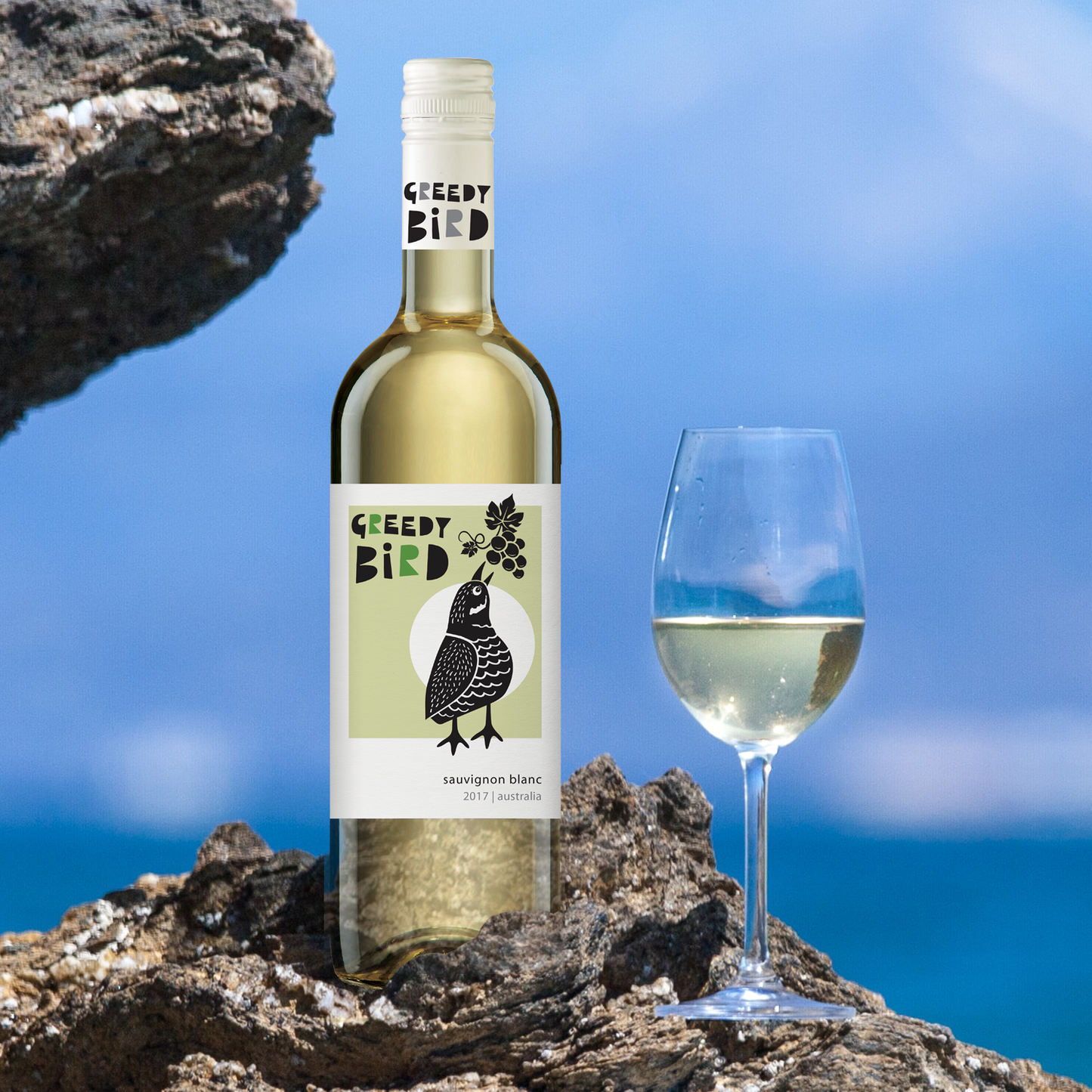 Greedy Bird Australian Sauvignon Blanc nature visual concept