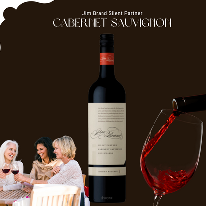 Jim Brand Silent Partner Cabernet Sauvignon 2018 with fancy concept visual