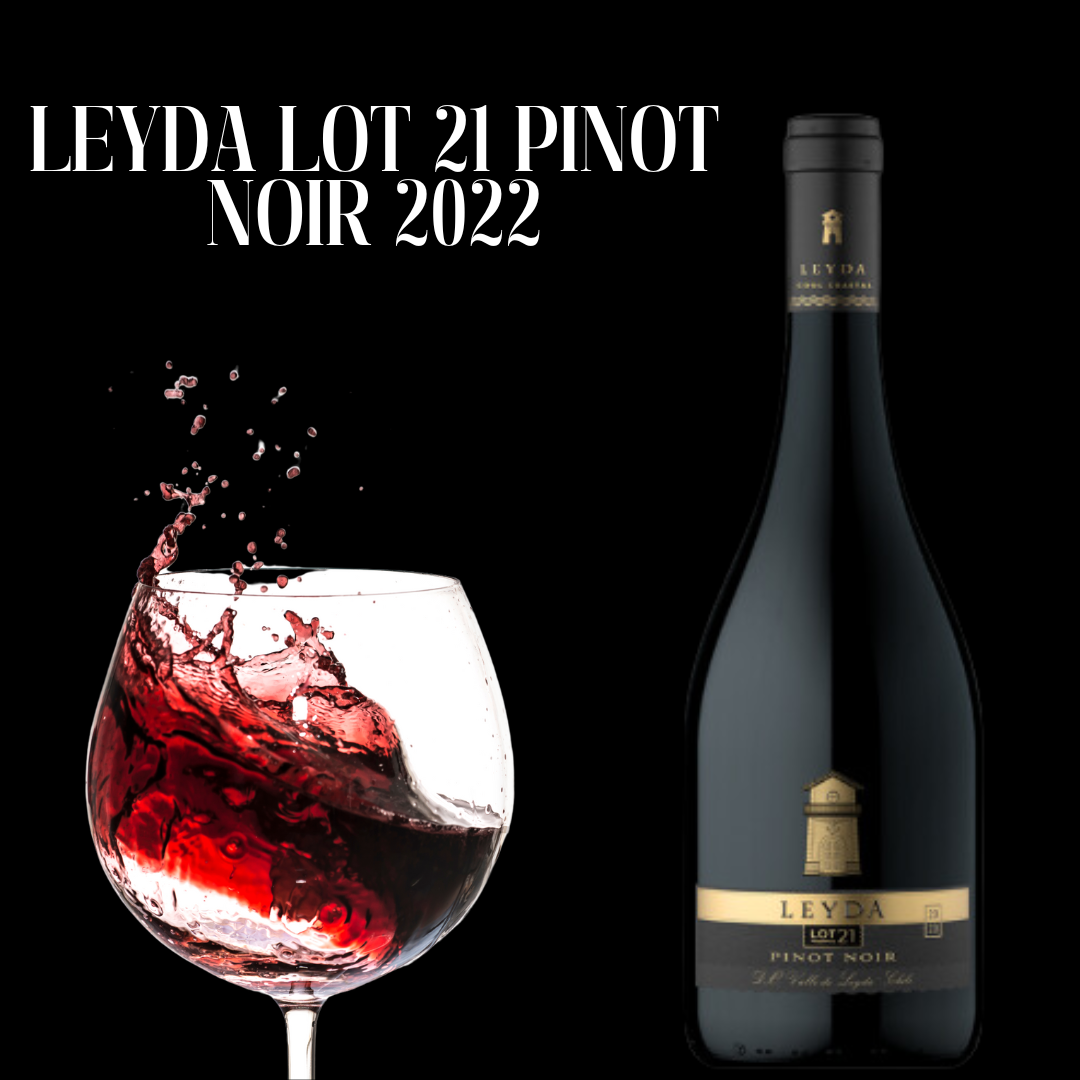 Leyda Lot 21 Pinot Noir 2022 Red Wine with dark ambience background
