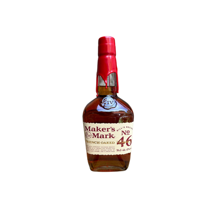 Maker's Mark bourbon whiskey bottle on a white background