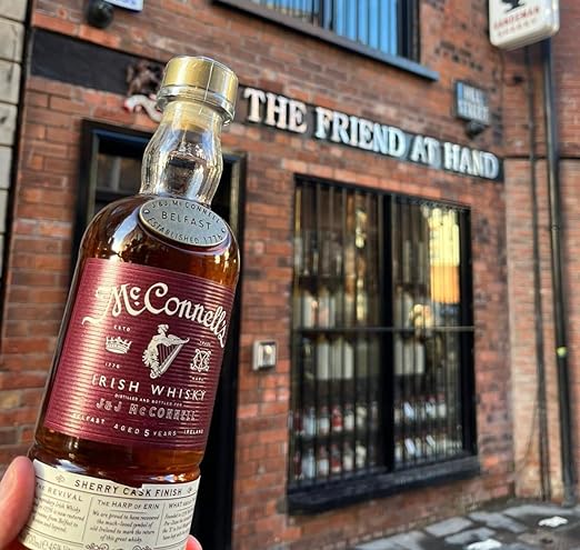 McConnell's Sherry Cask Finish Irish Whisky in the alley shot