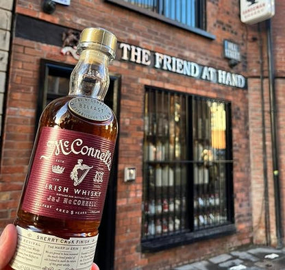 McConnell's Sherry Cask Finish Irish Whisky in the alley shot