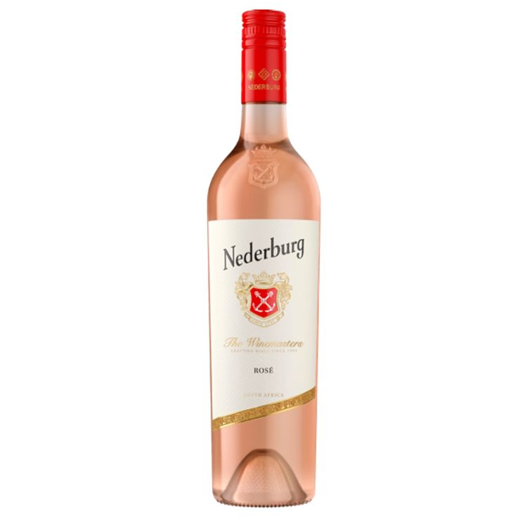 Nederburg rose wine bottle on a white background