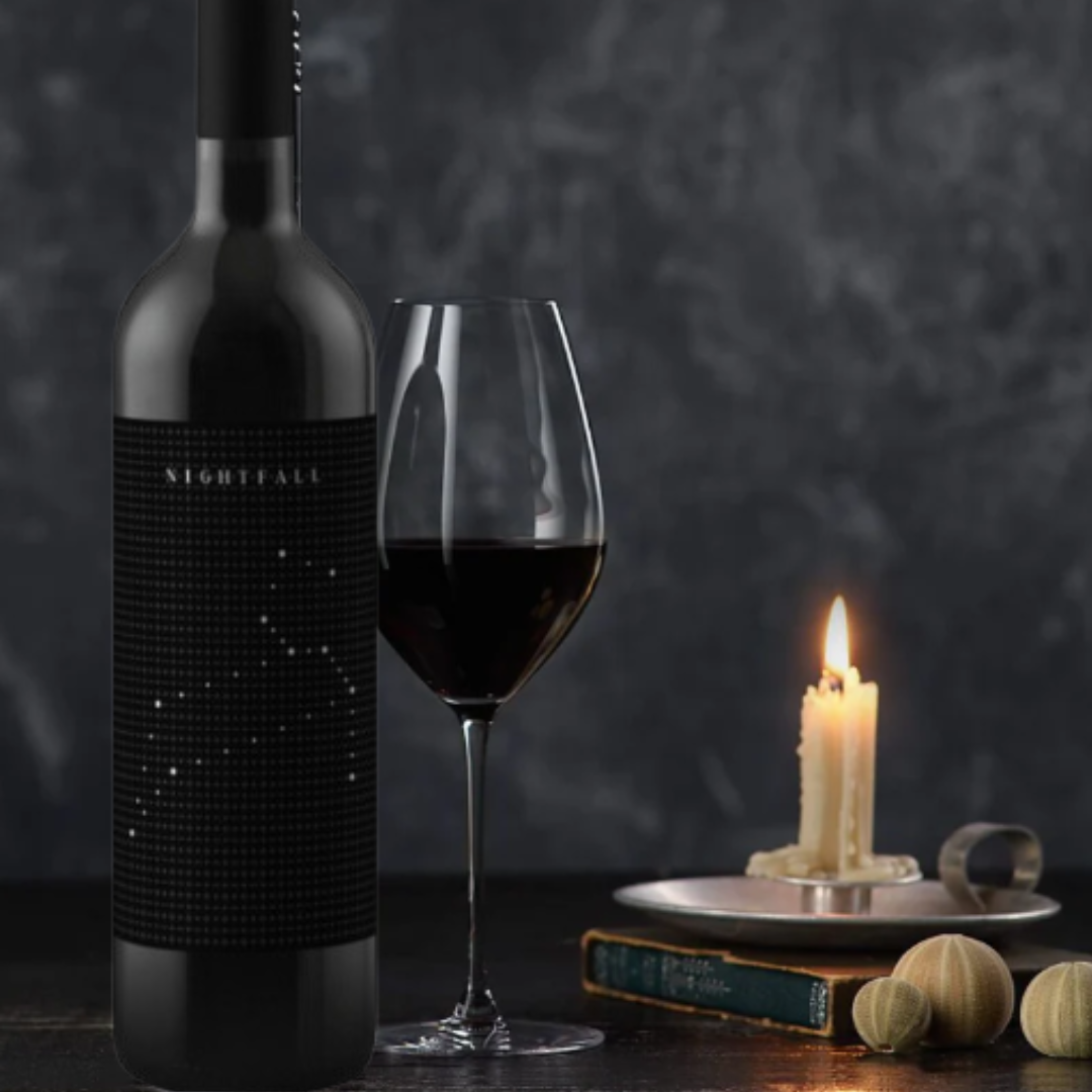 Night Fall ‘Leo’ Single Vineyard Cabernet Sauvignon with dark ambiance concept shot