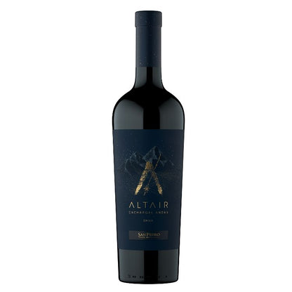 Wine bottle with 'Altair' label on a white background