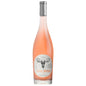 A bottle of The Loose Moose Sud de France Rose wine with a pink hue and a label featuring an illustration of a moose.
